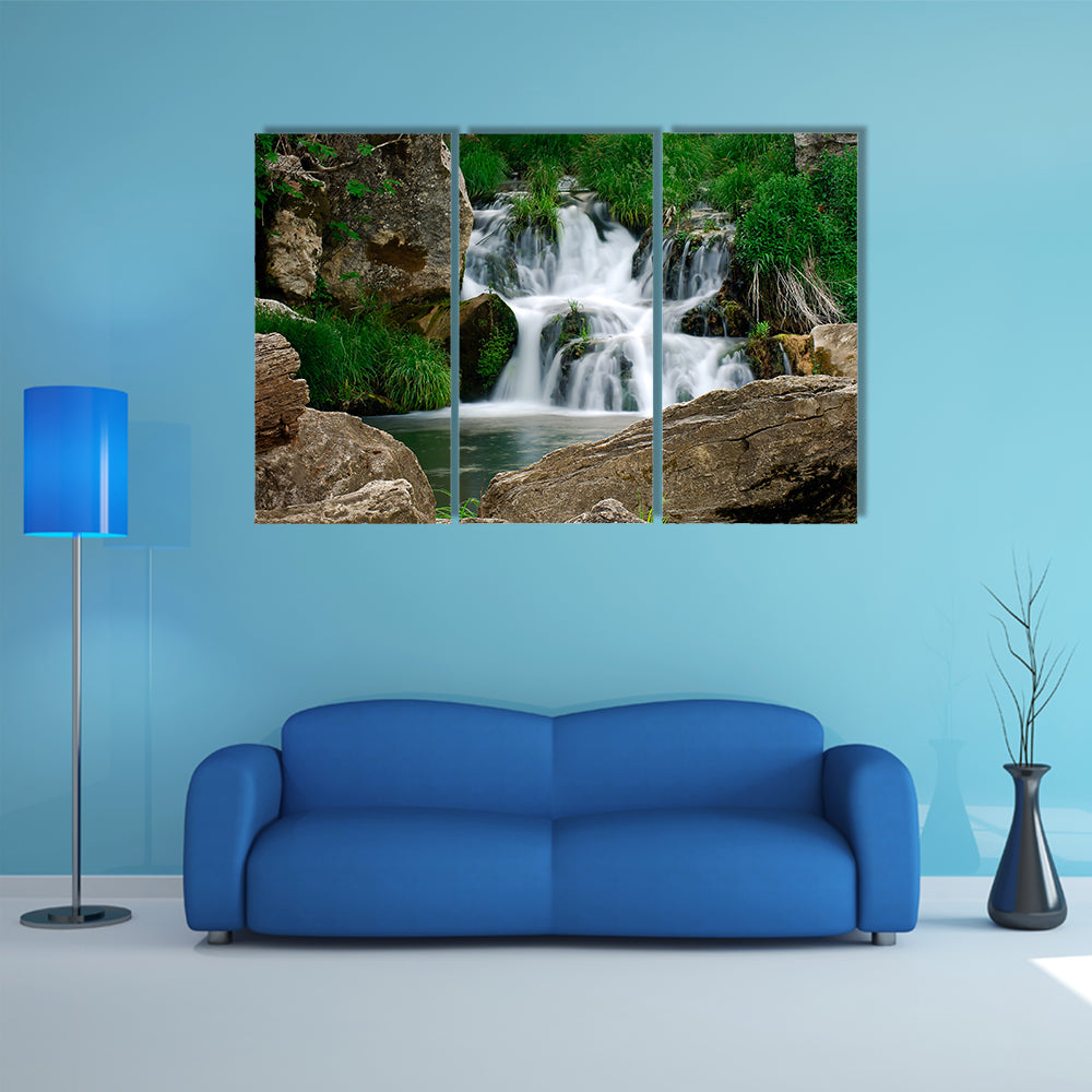 Small Forest Waterfall Canvas Wall Art