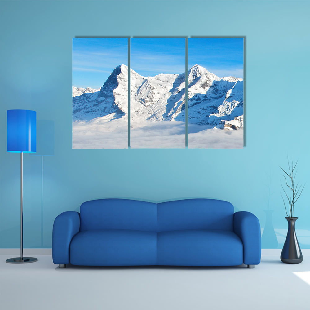 Swiss Alps In Winter Canvas Wall Art