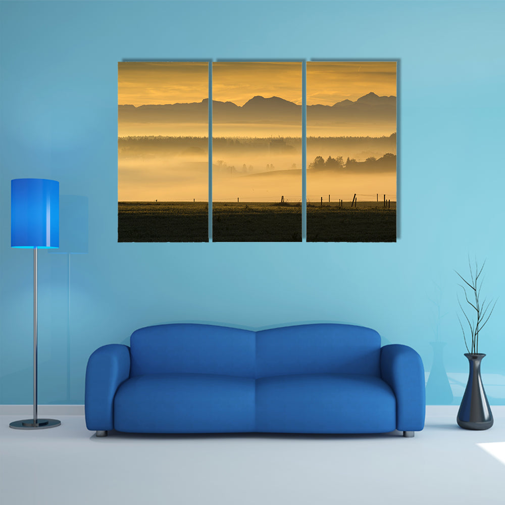Sunrise Over The Alps In Bavaria Germany Canvas Wall Art