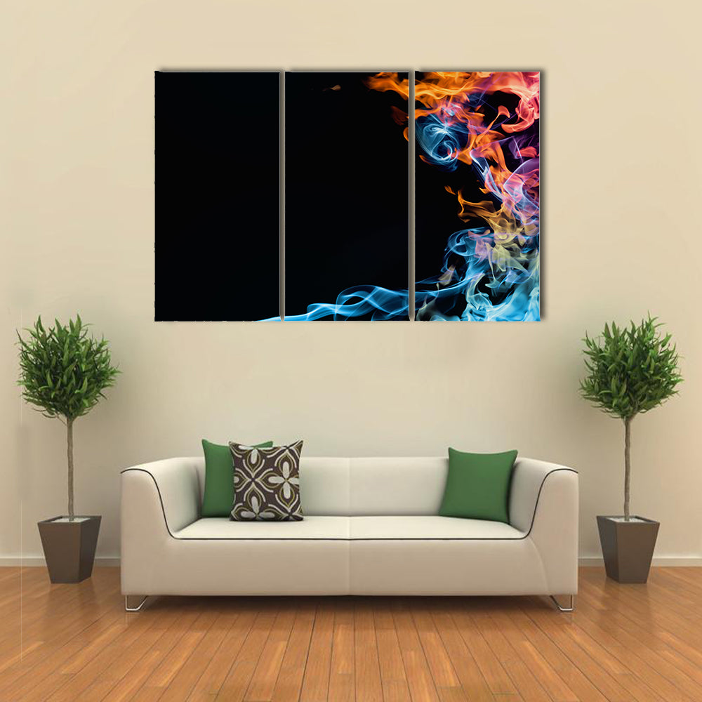 Fire And Smoke Abstract Canvas Wall Art