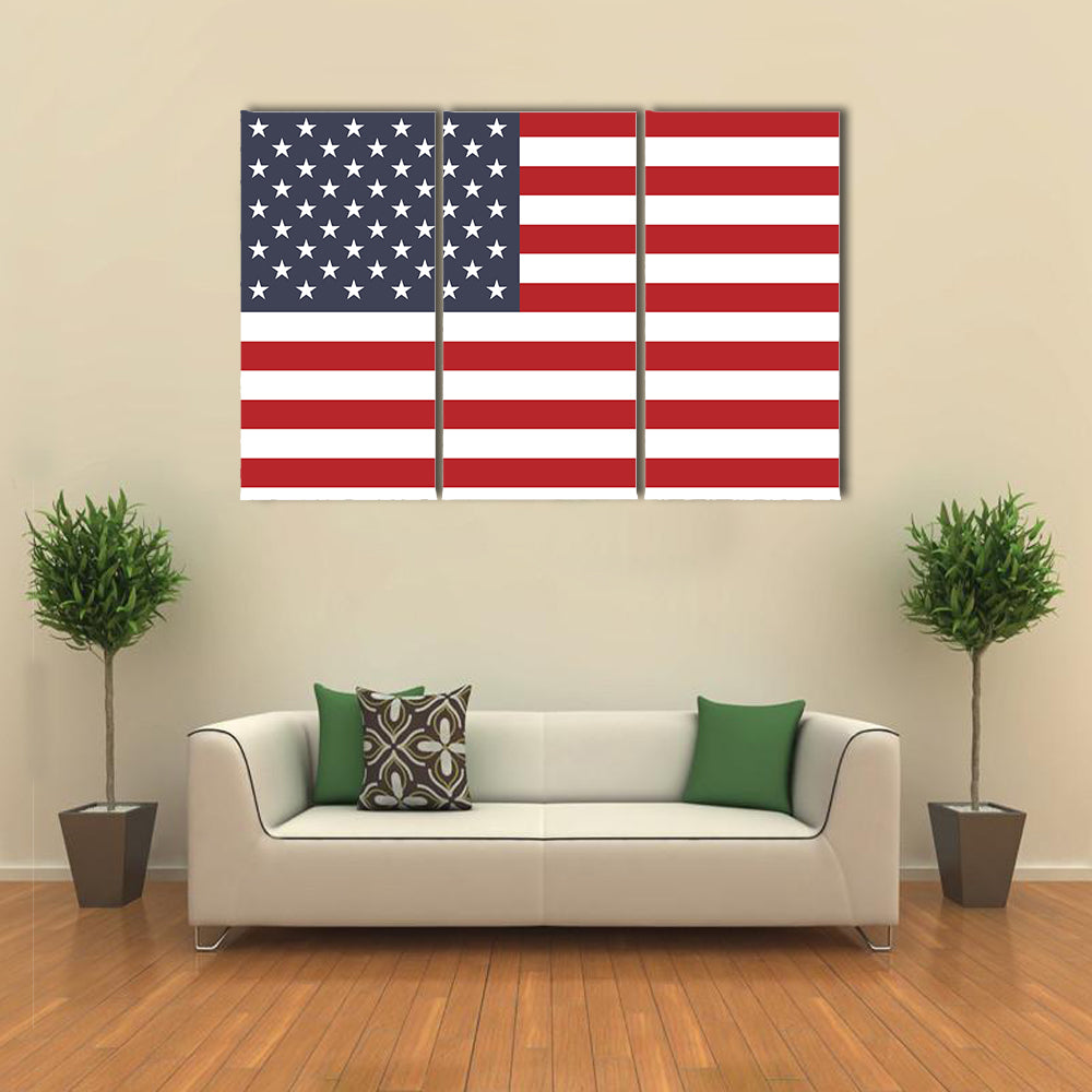 American Flag Geometric Canvas Wall Art