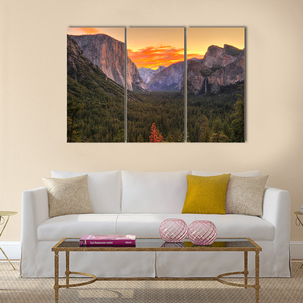 Yosemite Sunrise Over Granite Valley Canvas Wall Art
