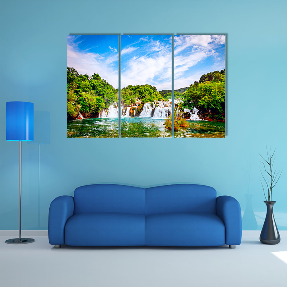 Waterfall In Krka National Park Canvas Wall Art