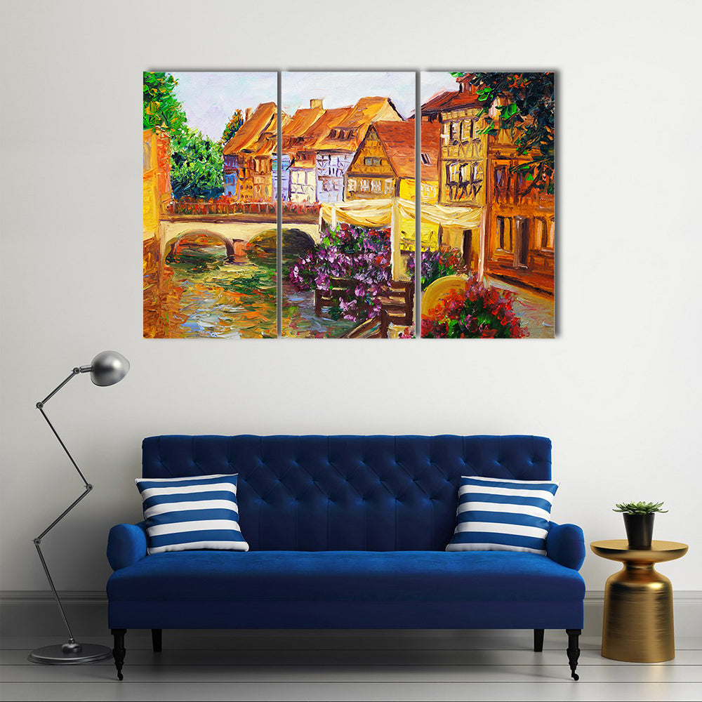 Venice Canal Oil Painting Canvas Wall Art