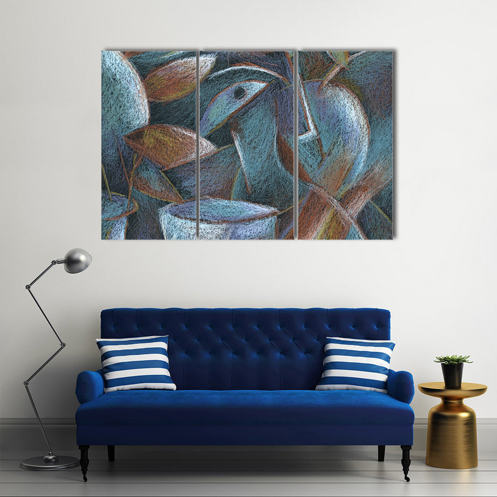 Cubism Pastel Artwork Canvas Wall Art