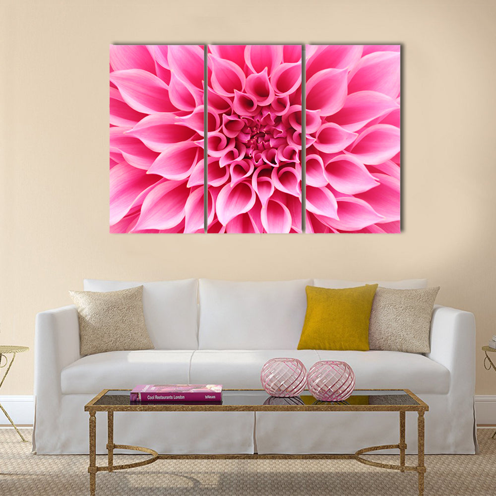 Pink Dahlia Flower Canvas Wall Art