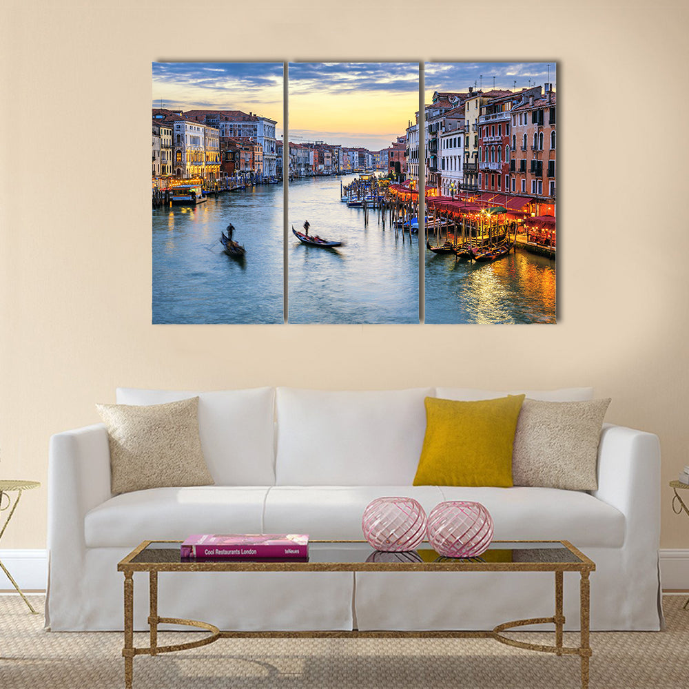 Grand Canal Venice at Sunset Canvas Wall Art