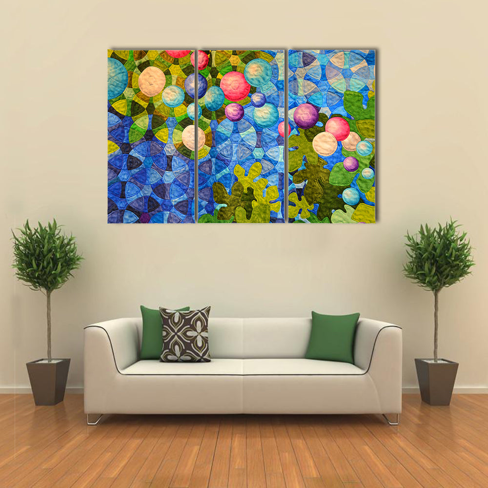 Contemporary Patchwork Quilt Canvas Wall Art