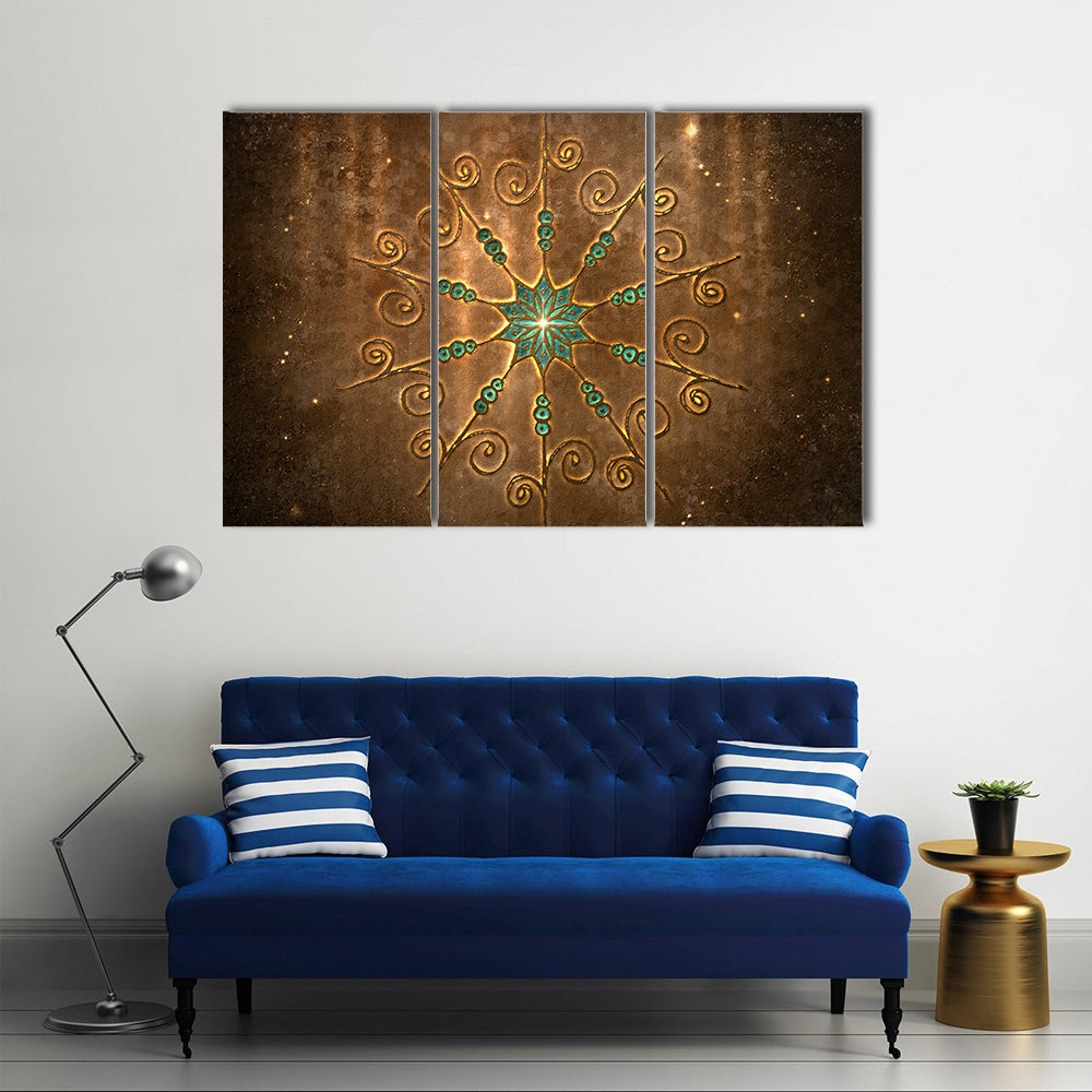 Fabric Style Mandala Canvas Wall Art