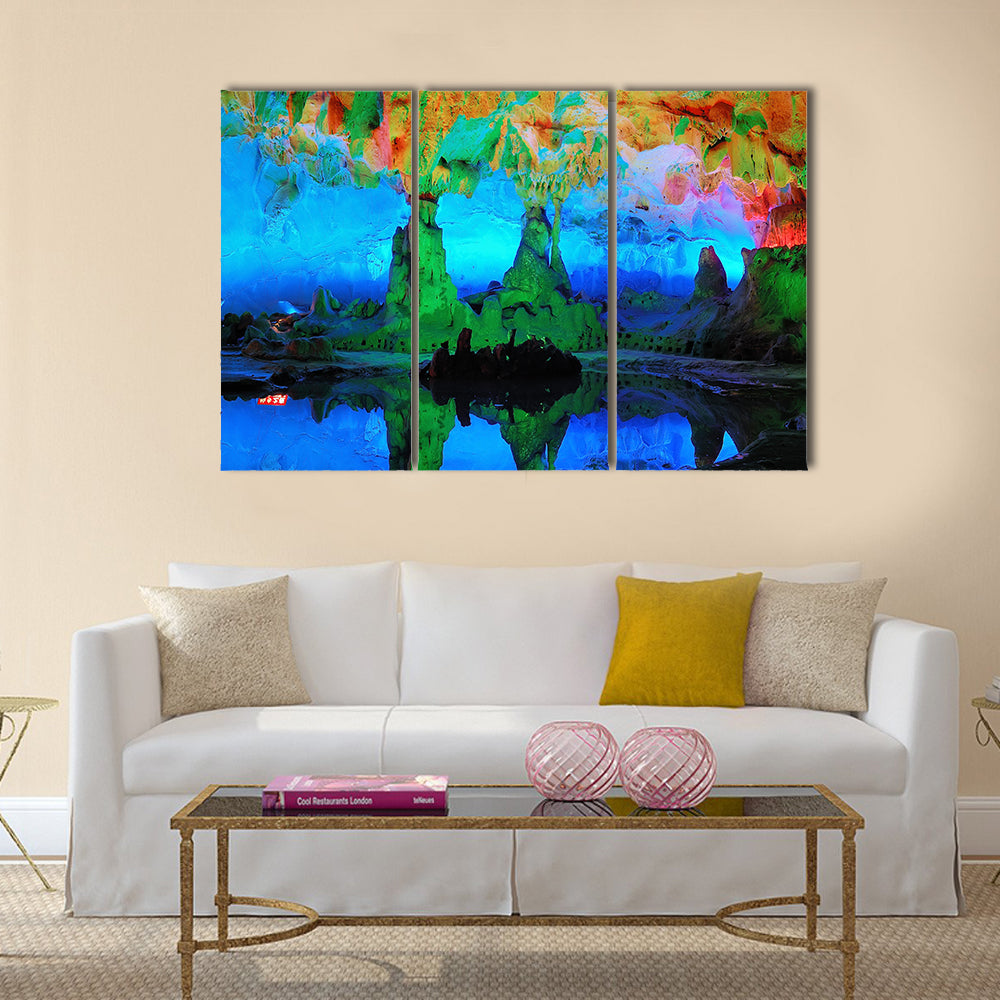 Guilin Limestone Cave with Reflective Pool Canvas Wall Art