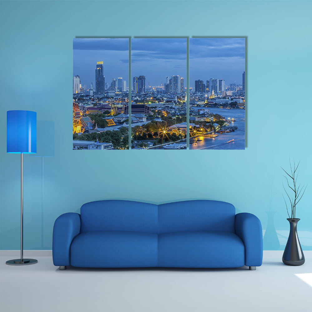 Grand Palace At Twilight In Bangkok Canvas Wall Art