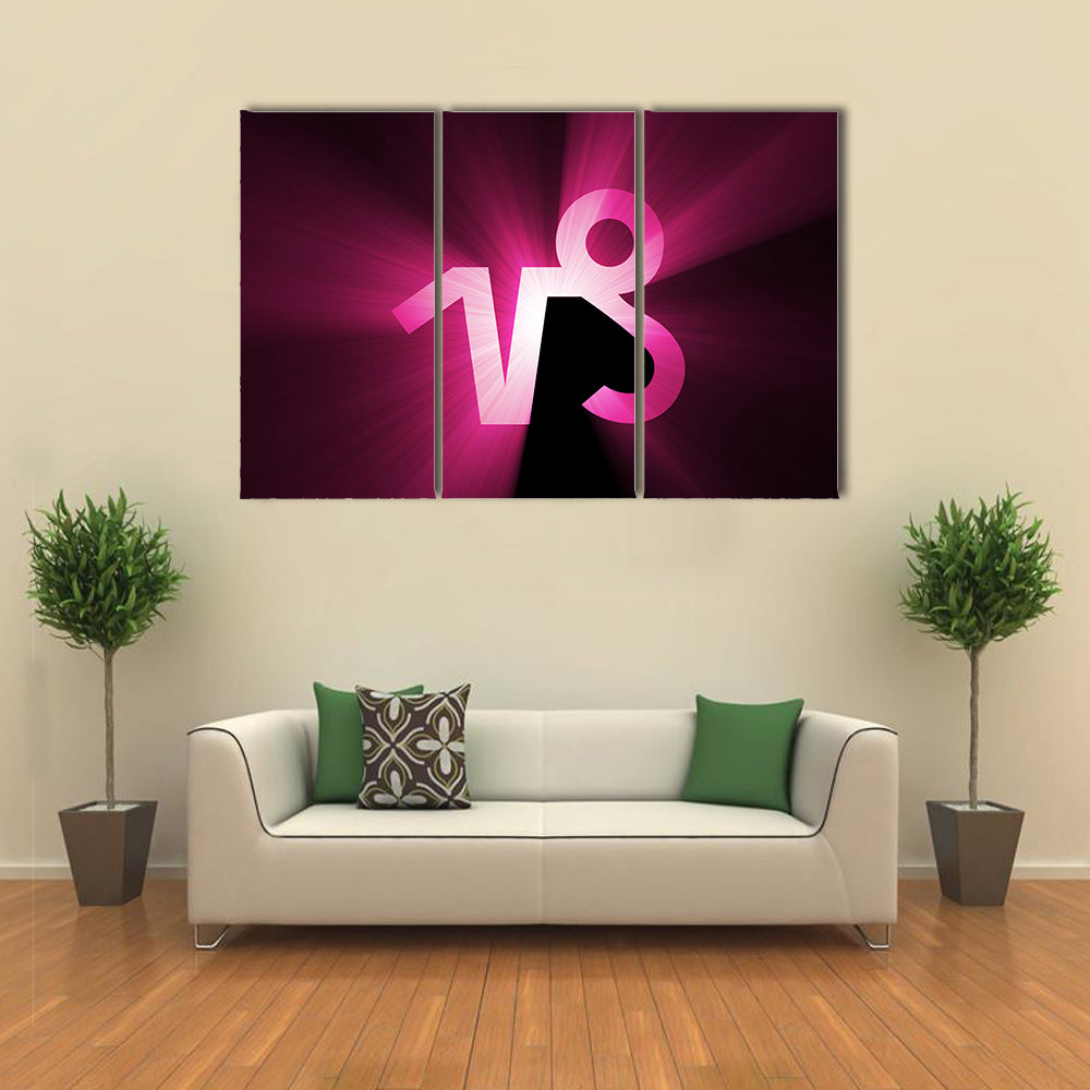 Capricorn Zodiac Symbol Canvas Wall Art