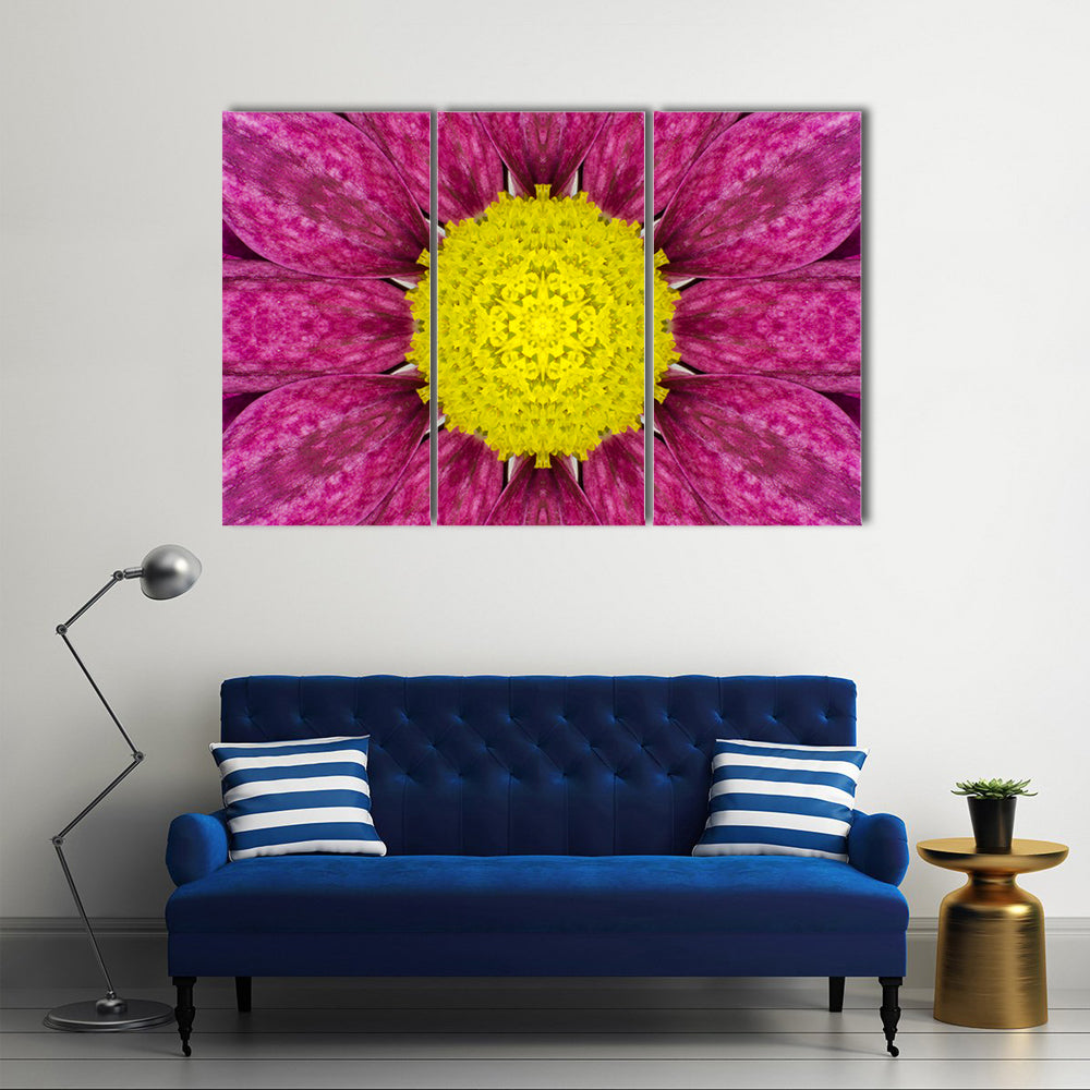 Purple Concentric Flower Canvas Wall Art