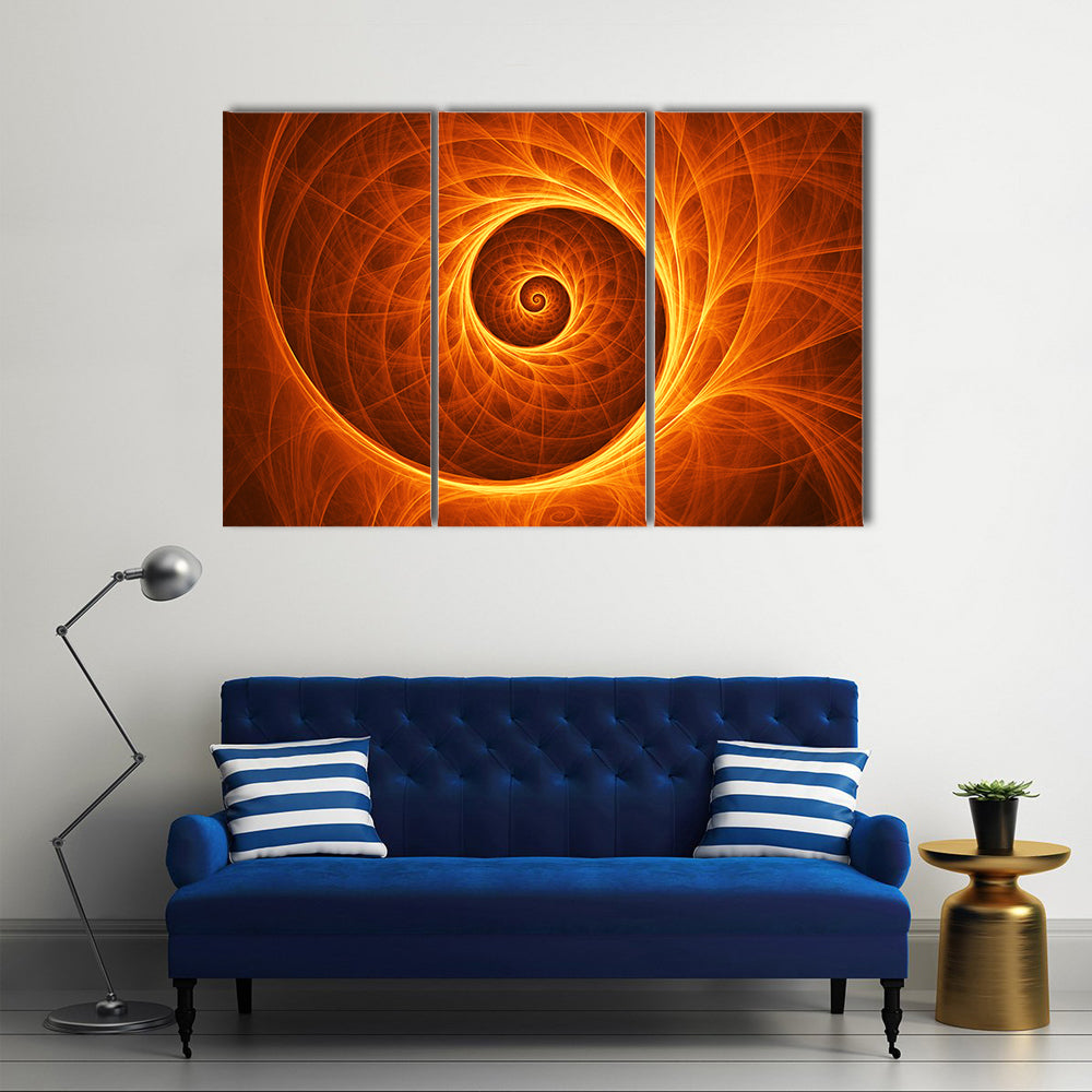Fire Spiral Abstract Canvas Wall Art