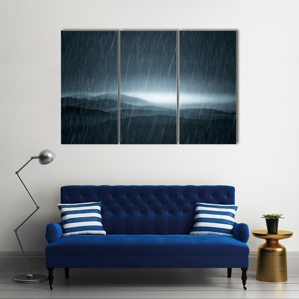 Rain Over Misty Meadows Canvas Wall Art