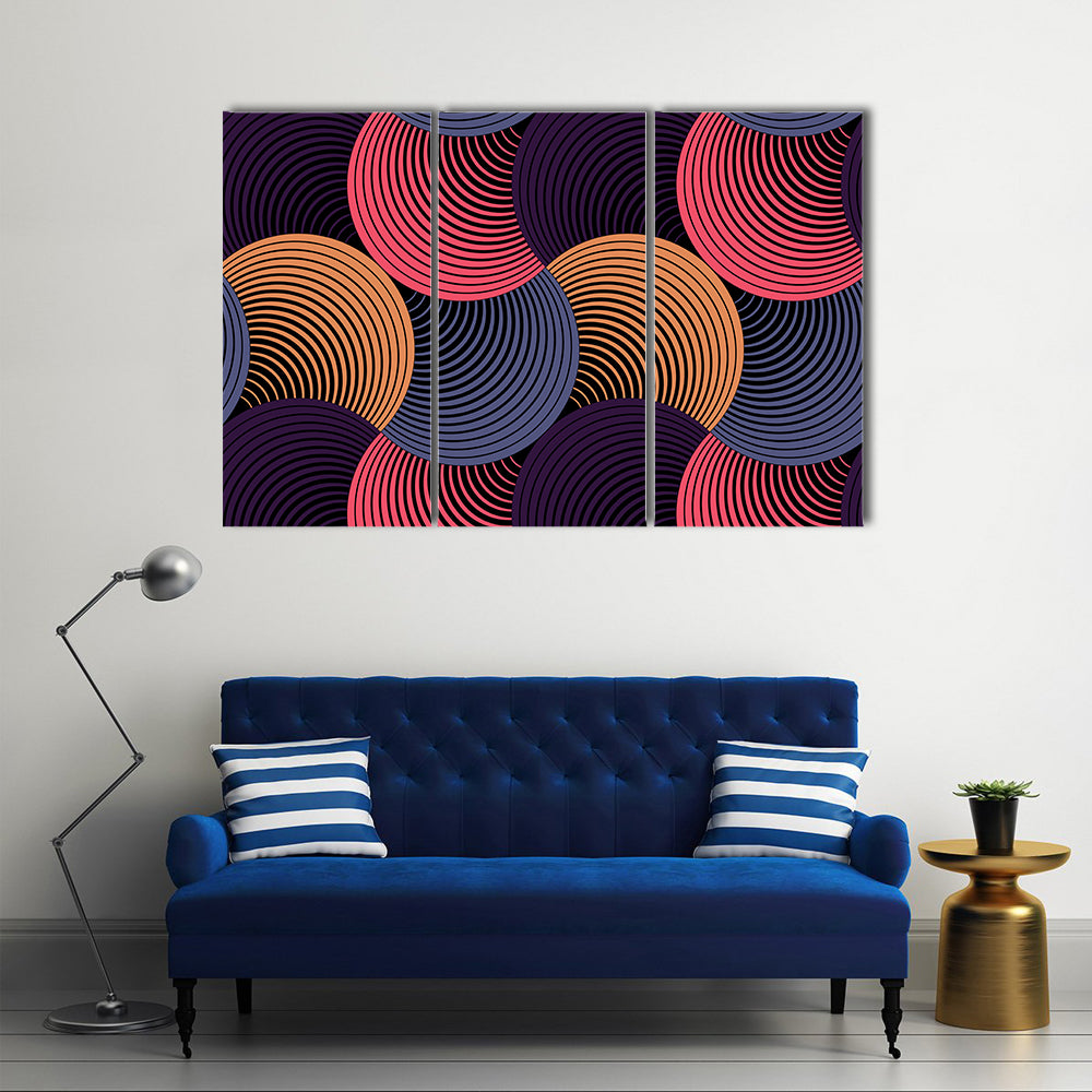 Geometric Petals Grid Canvas Wall Art