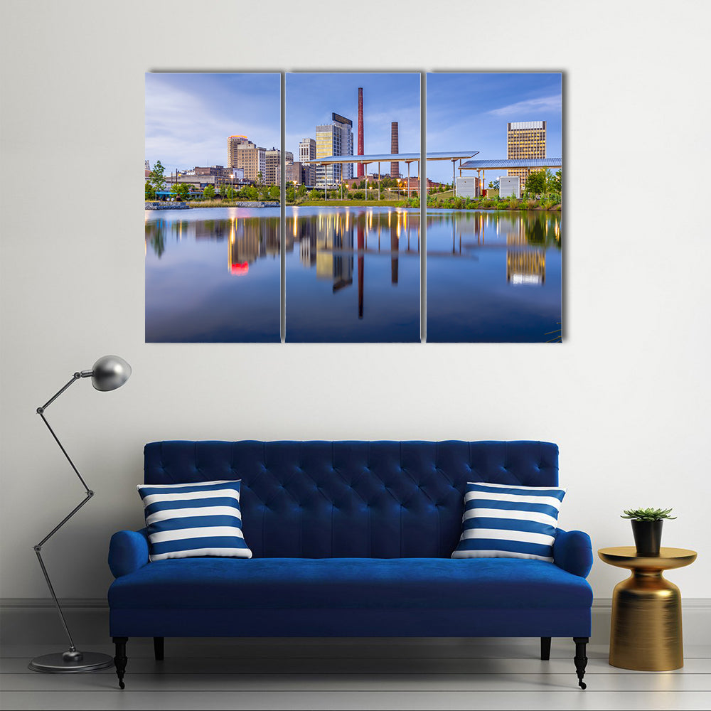 Alabama City Waterfront Skyline Canvas Wall Art