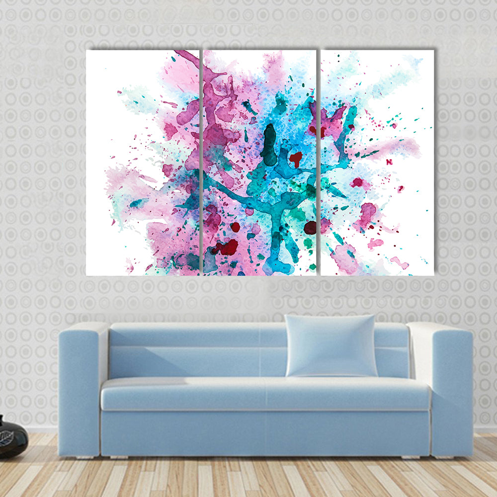 Multicolor Watercolor Splash Canvas Wall Art