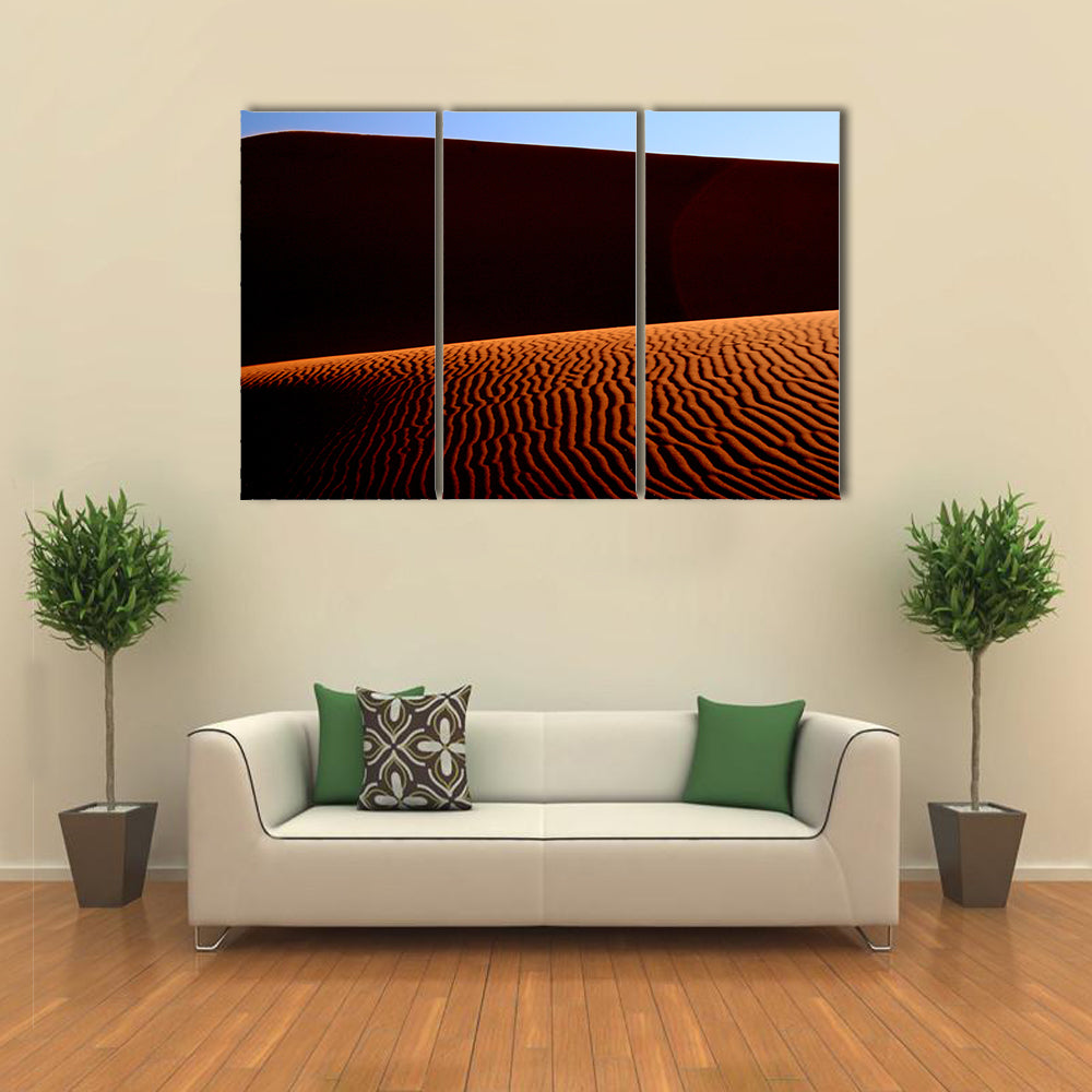 Desert Lines Around Sunset Canvas Wall Art