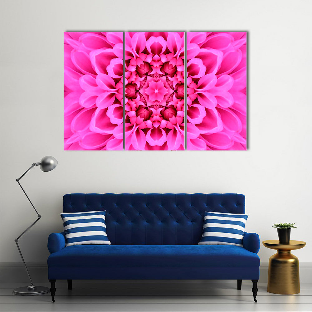 Pink Concentric Flower Canvas Wall Art