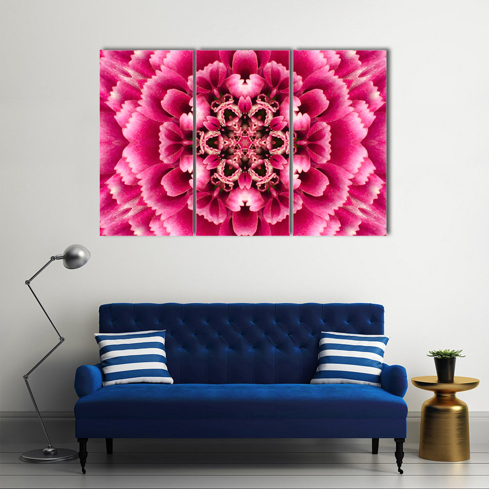 Concentric Mandala Flower Canvas Wall Art