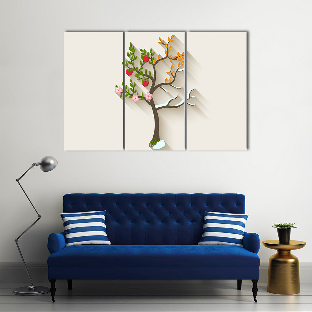 Four Seasons Trees Canvas Wall Art