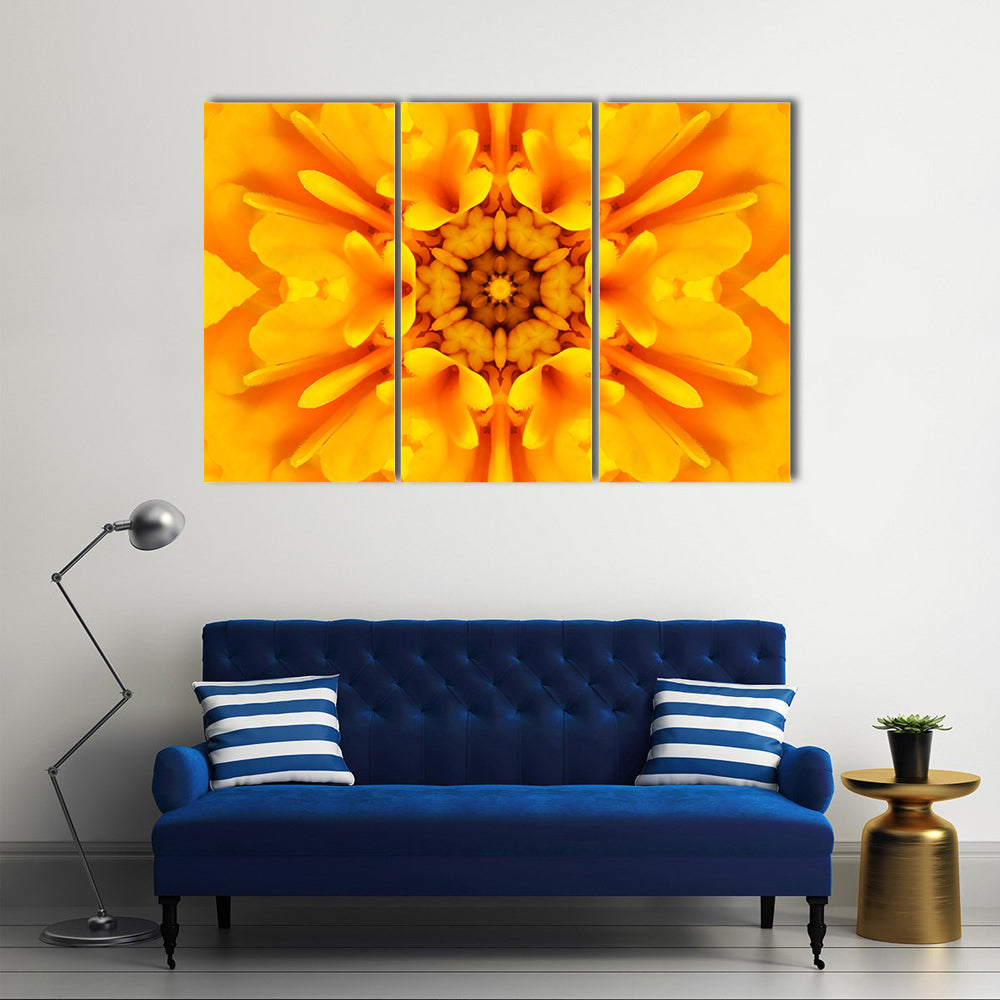 Yellow Mandala Flower Canvas Wall Art