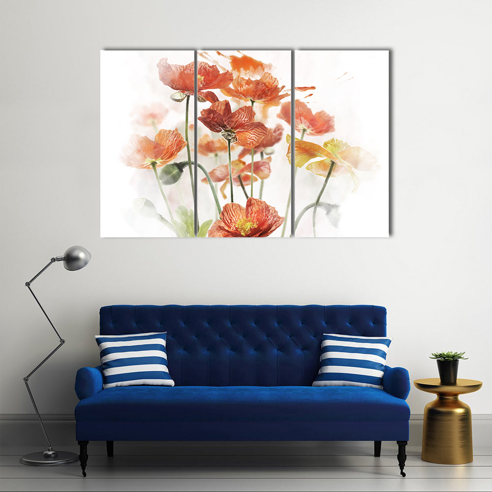 Red Poppy Flowers Canvas Wall Art