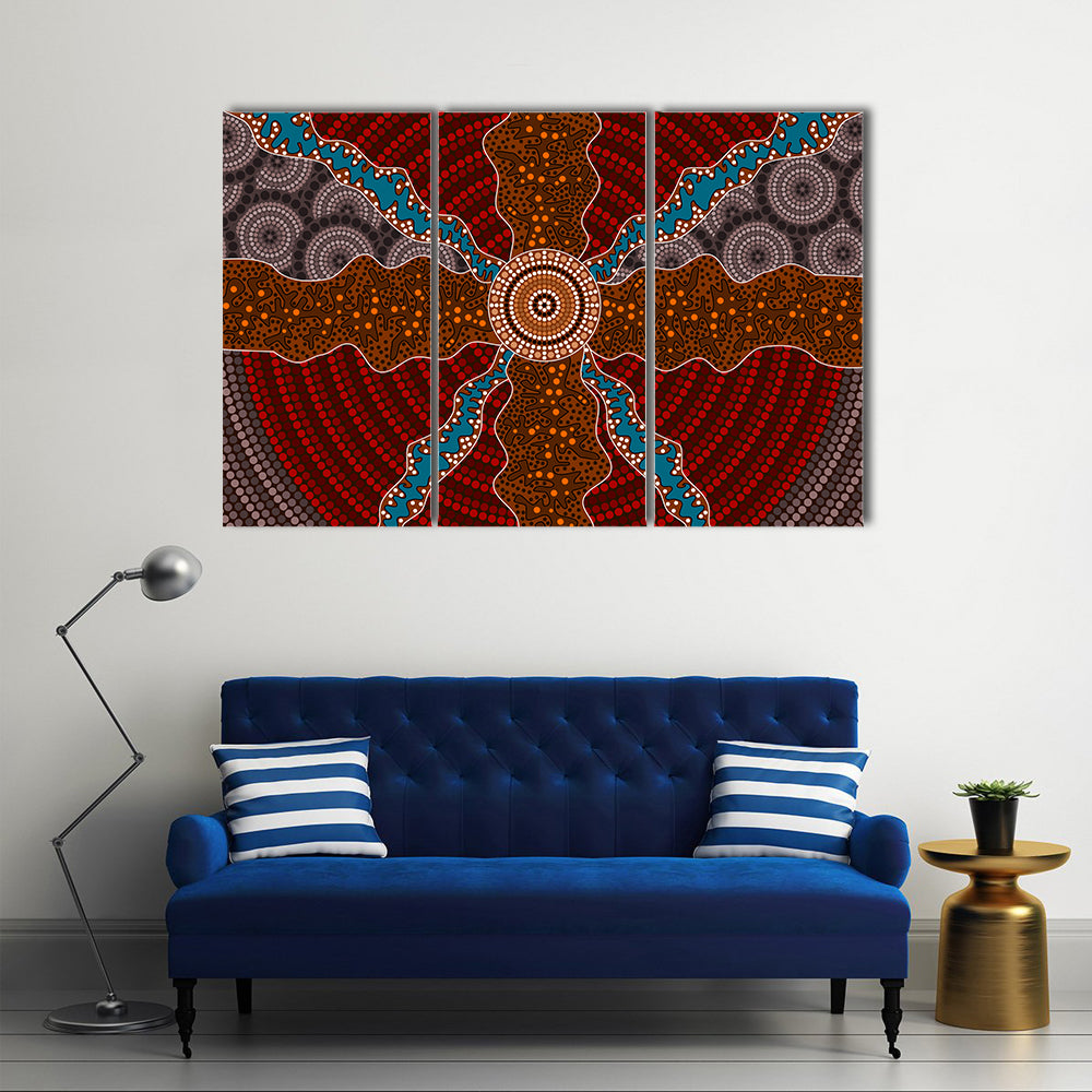 Aboriginal Dotted Vector Canvas Wall Art