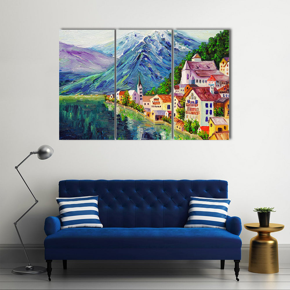Hallstatt Oil Painting Austria Canvas Wall Art