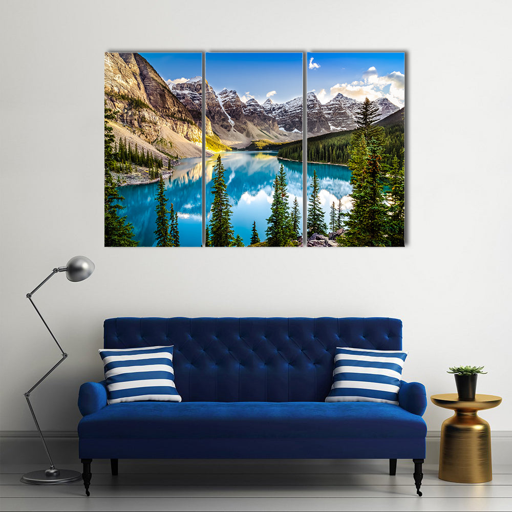 Moraine Lake In Alberta Canvas Wall Art