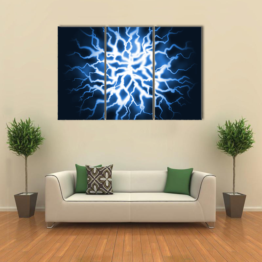 Blue Thunder Energy Burst Canvas Wall Art