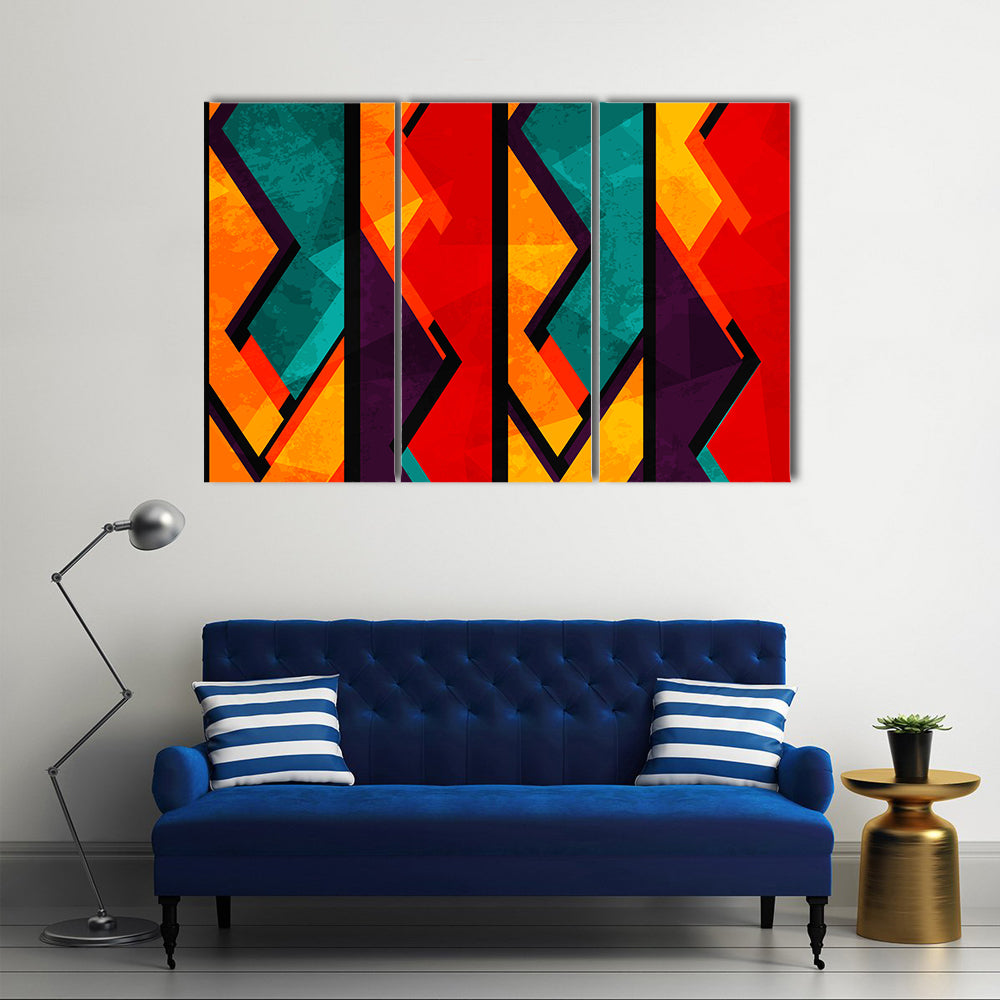 African Geometric Abstract Pattern Canvas Wall Art