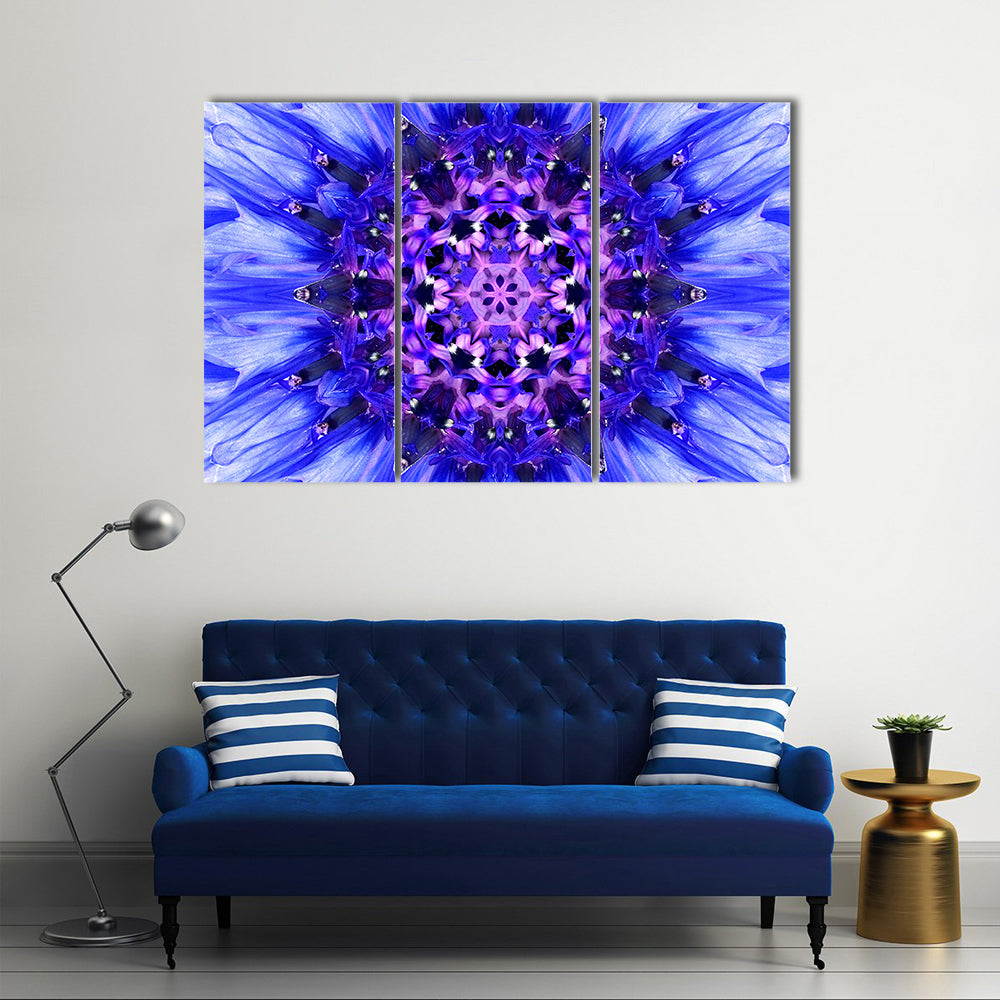 Blue Mandala Flower Canvas Wall Art
