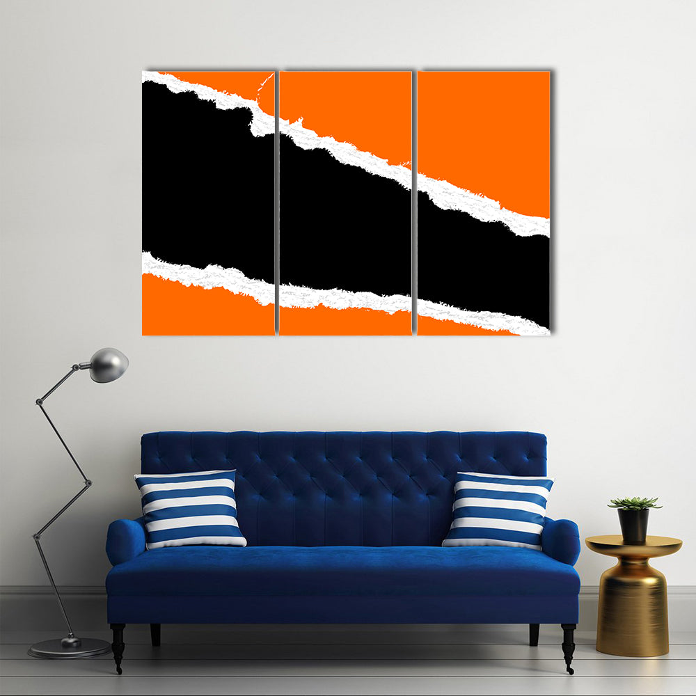 Torn Paper Abstract with Orange Fields Canvas Wall Art