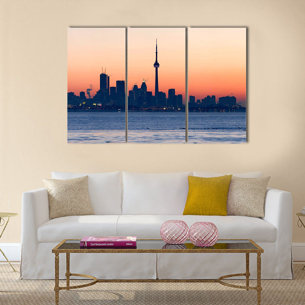Toronto Skyline At Dawn Canvas Wall Art