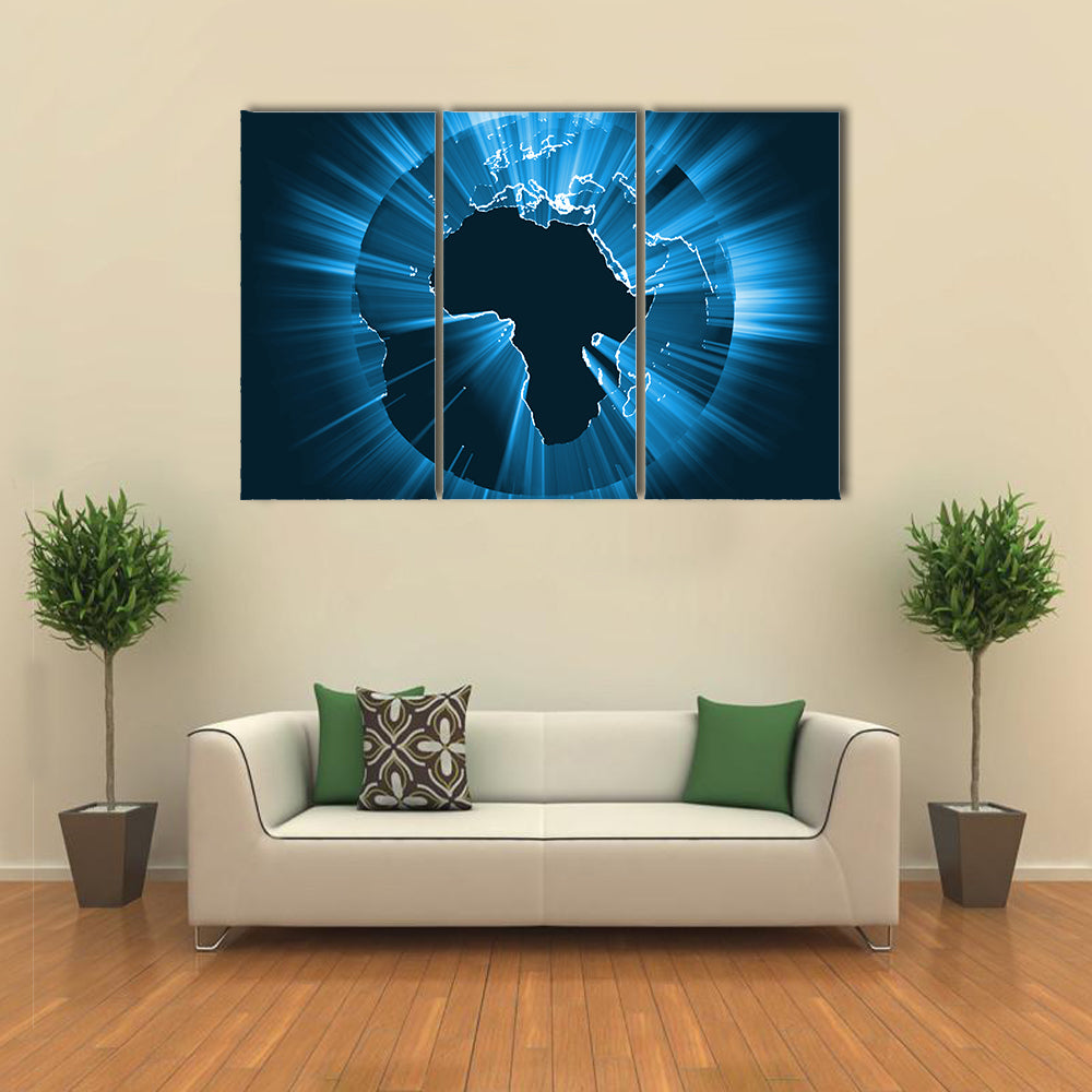 Globe Coast Land Light Explosion Canvas Wall Art