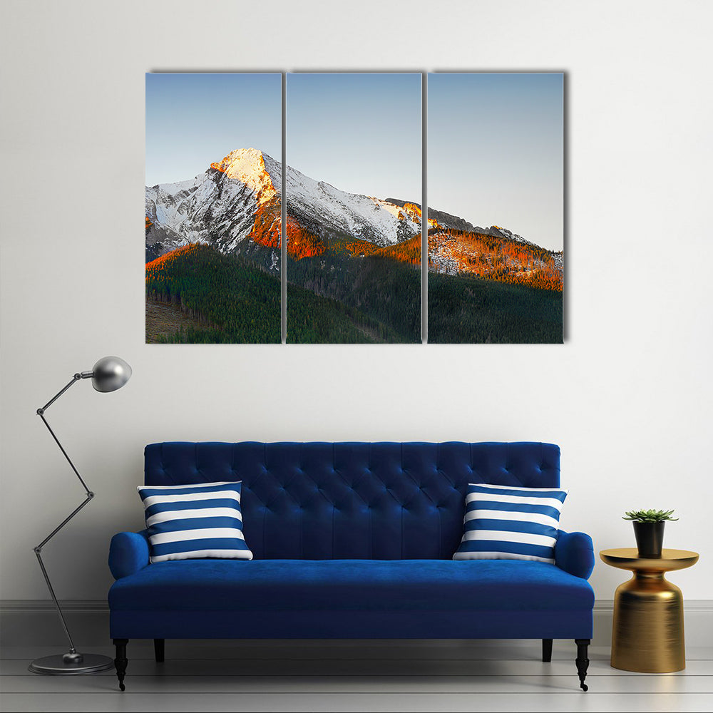 Snow Capped Peaks At Sunrise Canvas Wall Art