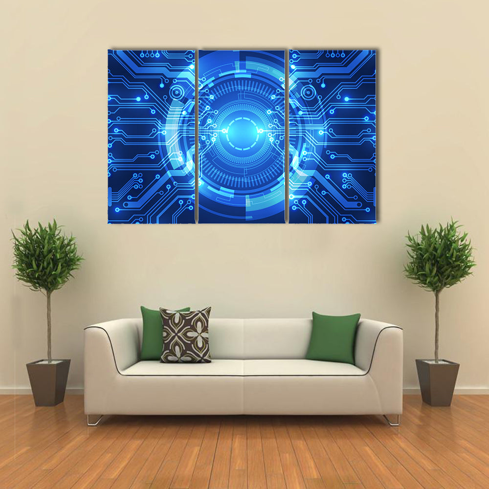 Futuristic Circuitry Core Canvas Wall Art