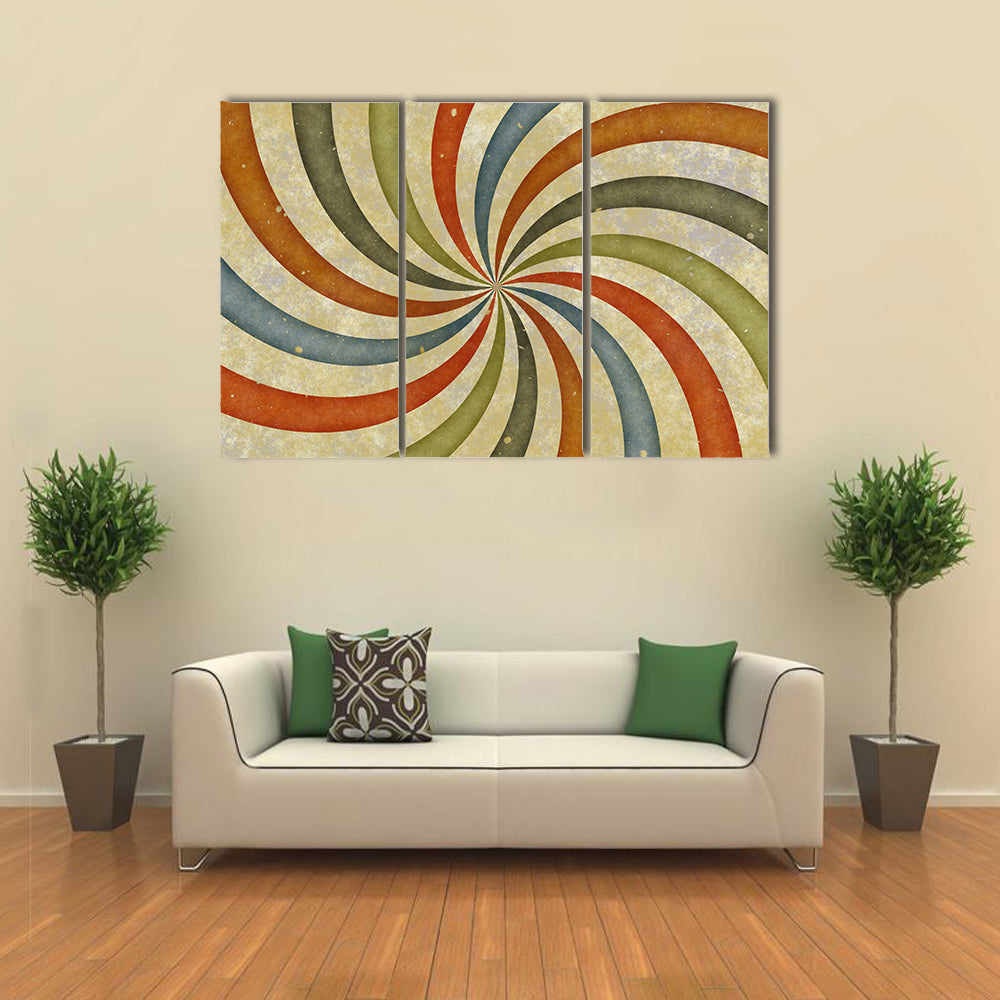 Vintage Swirling Spiral Abstract Canvas Wall Art