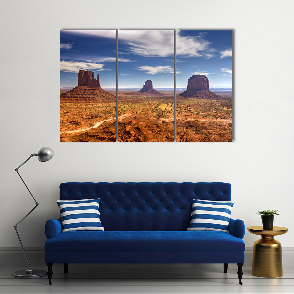 Monument Valley Buttes in Warm Desert Light Canvas Wall Art