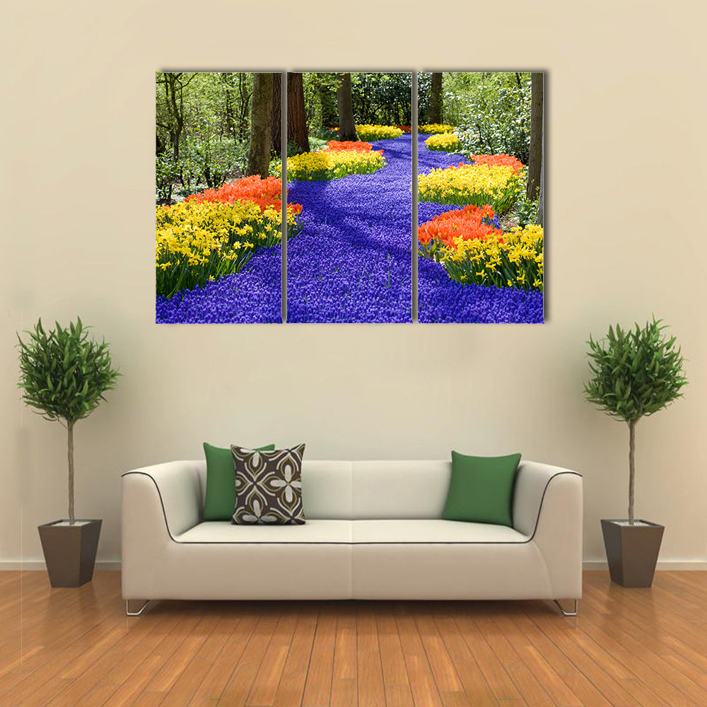 Field Of Spring Flowers Canvas Wall Art