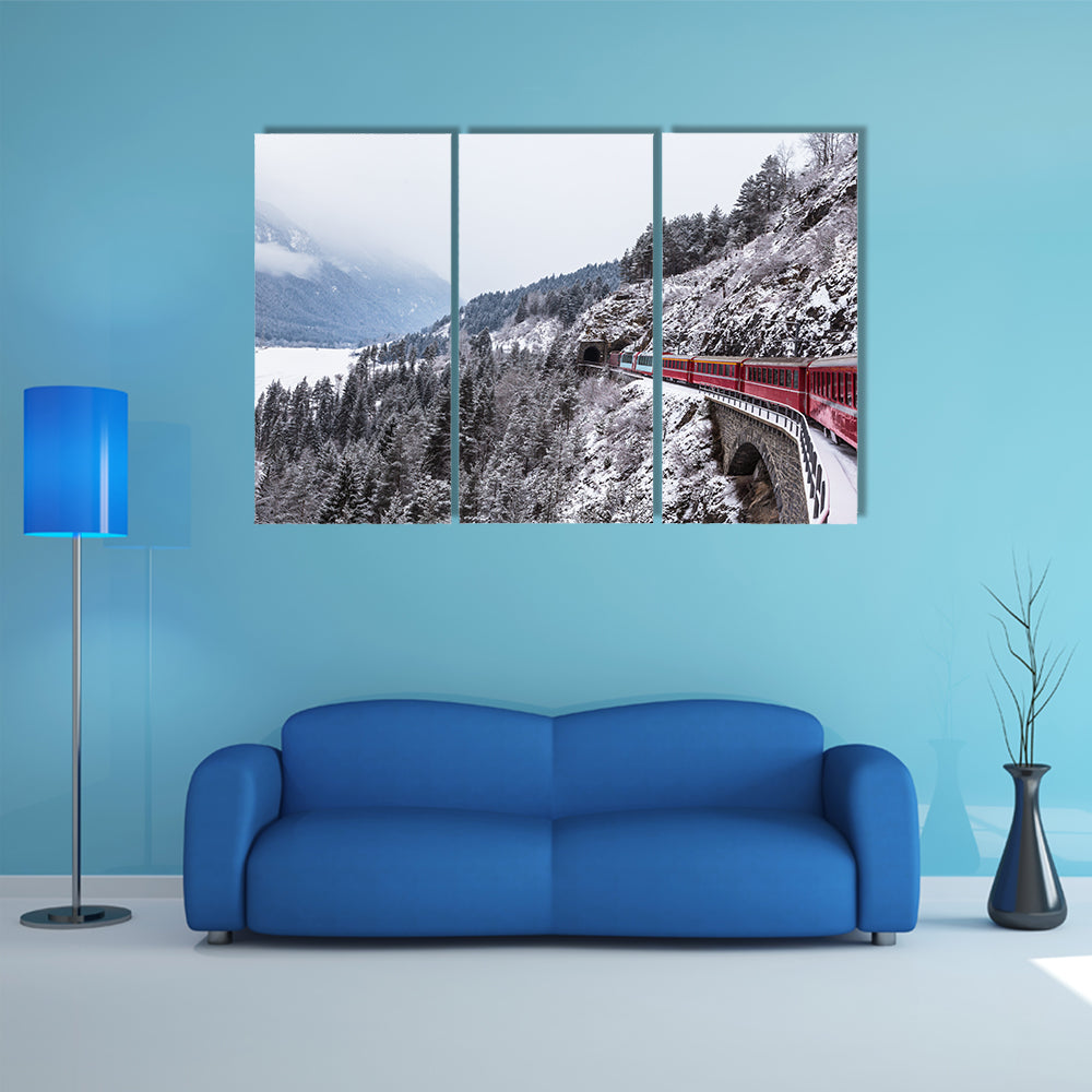 Glacier Express In Switzerland Canvas Wall Art