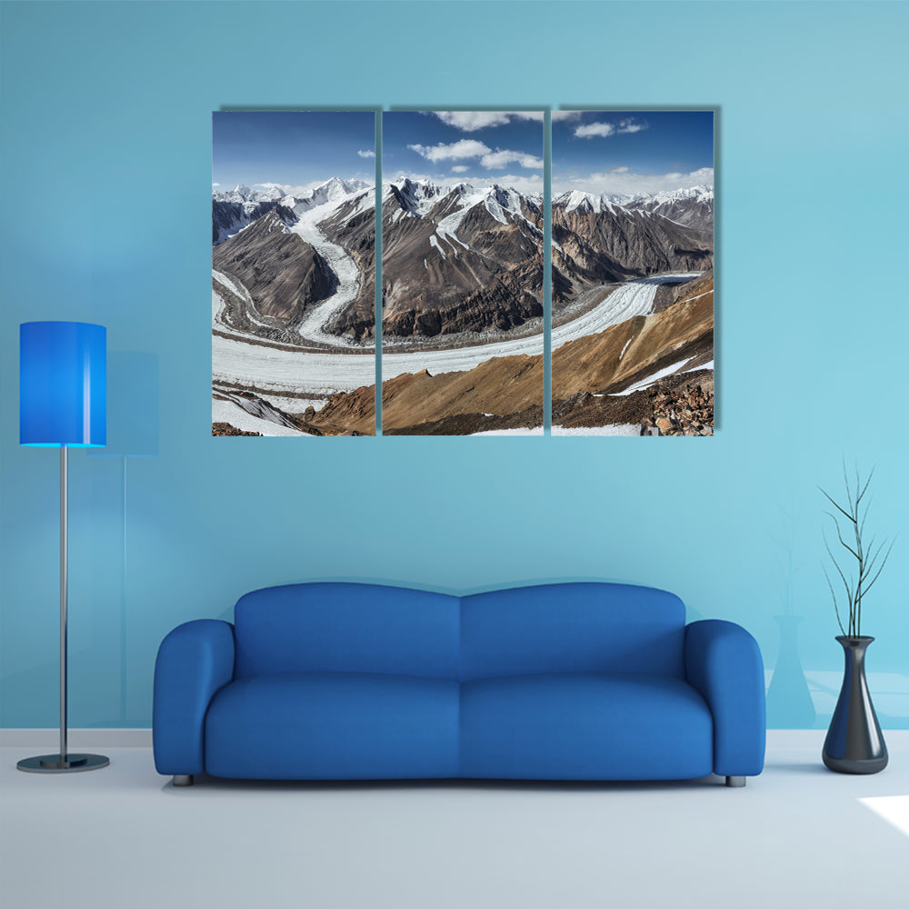 Scenic Fedchenko Glacier In Tajikistan Canvas Wall Art