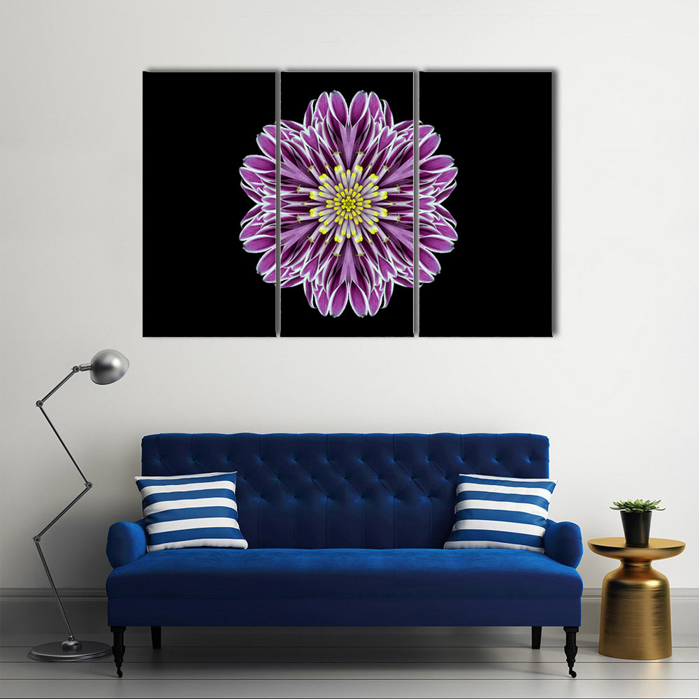 Scenic Purple Mandala Flower Canvas Wall Art