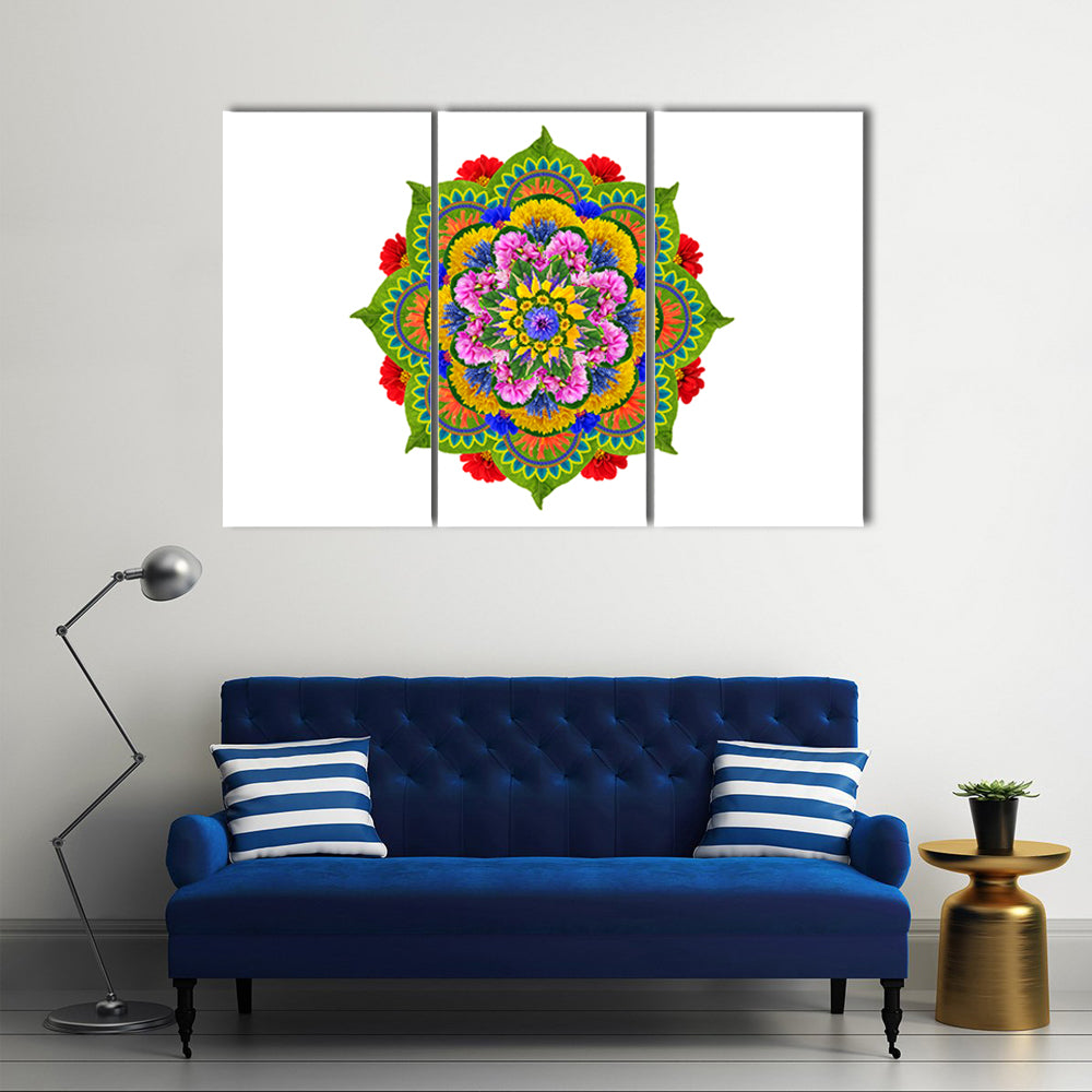 Sacred Lotus Mandala Canvas Wall Art