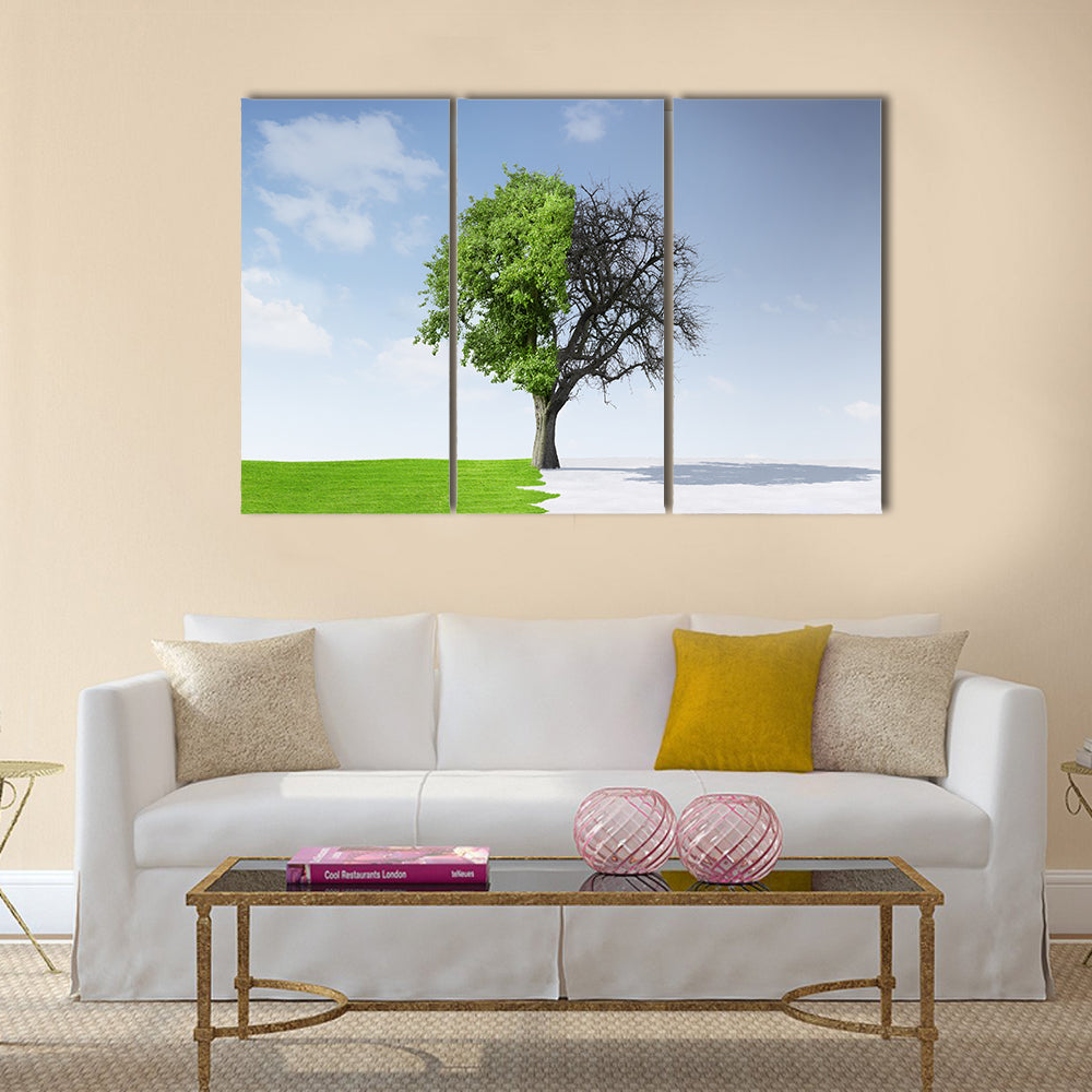 Summer To Winter Concept Canvas Wall Art