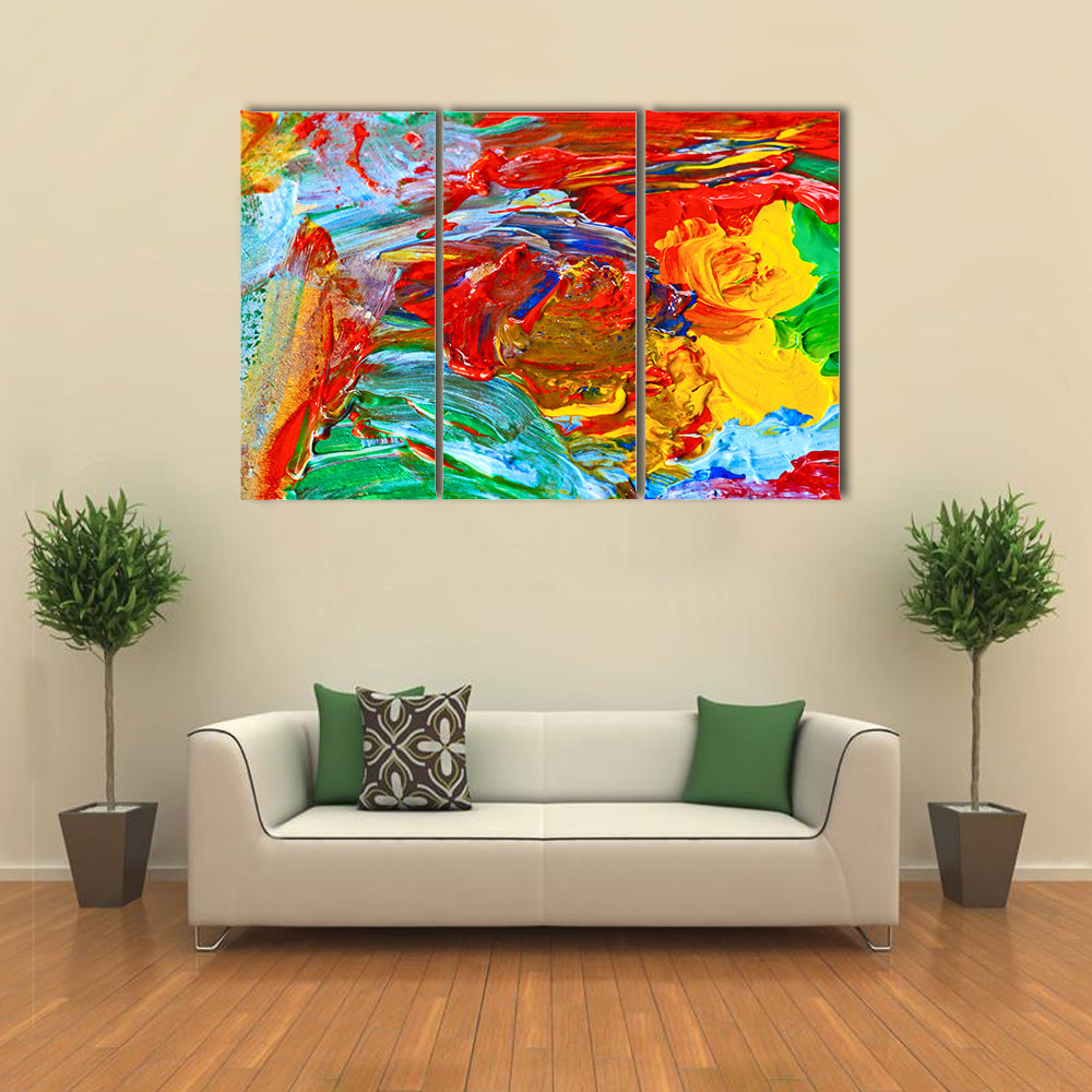 Oil Brushstrokes Abstract Painting Canvas Wall Art