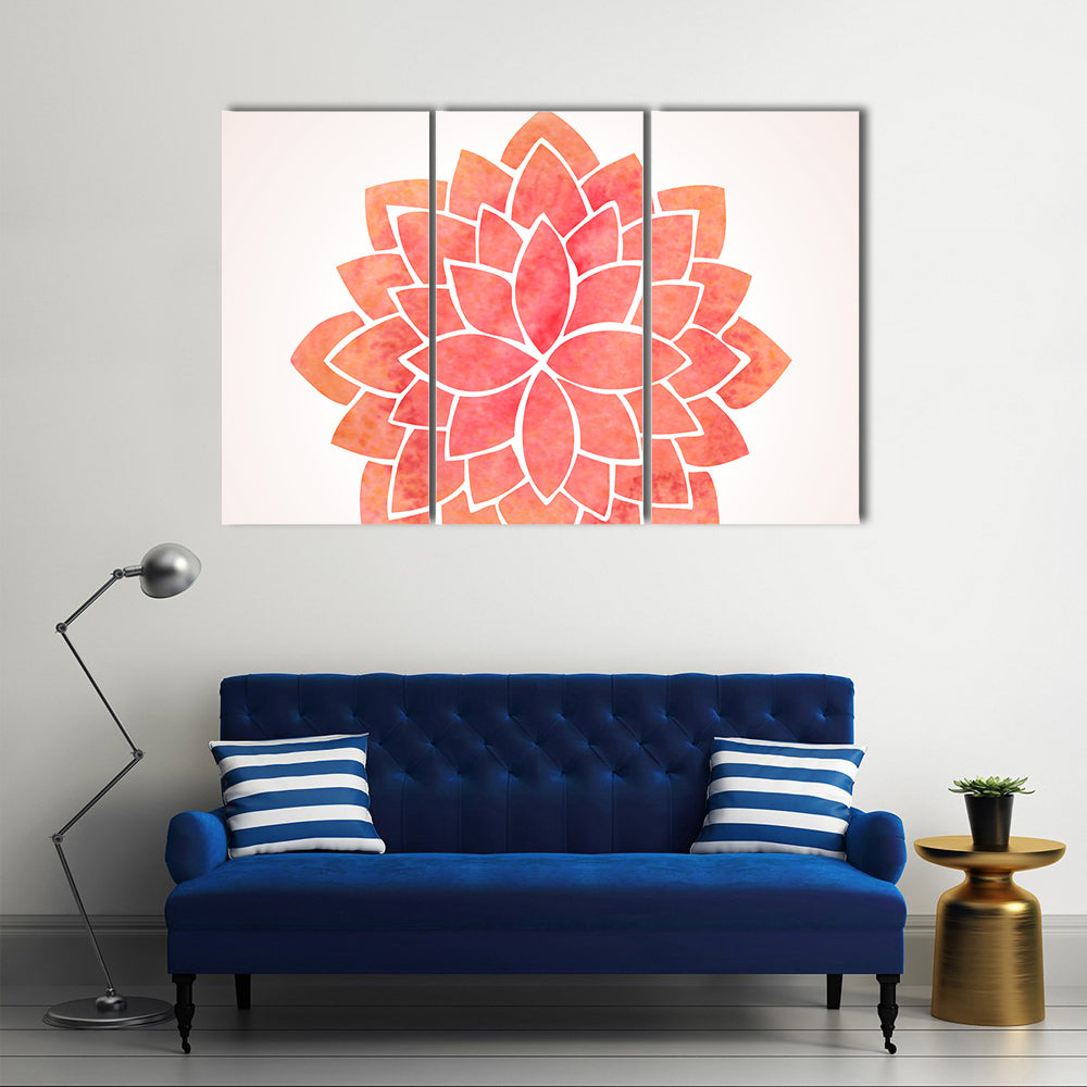 Red Mandala Flower Canvas Wall Art