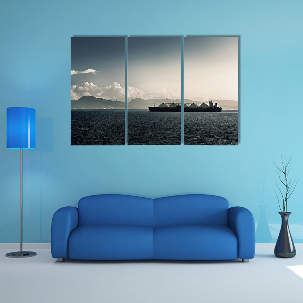 Liquefied Natural Gas LNG Carrier Ship In Sea Canvas Wall Art
